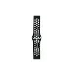 Watch 22mm Spor Delikli Kordon - Siyah-beyaz-2