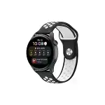 Watch 22mm Spor Delikli Kordon - Siyah-beyaz-1
