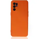 Oppo Reno 6 Kılıf Nano İçi Kadife Silikon - Turuncu-1