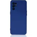Oppo Reno 6 Kılıf Nano İçi Kadife Silikon - Mavi-1