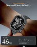 Apple Watch 46mm Seri 11/10 ile Uyumlu Kılıf Rugged Armor 2 Dark Gray - ACS10500-2