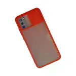 Samsung Galaxy A03s Kılıf Palm Buzlu Kamera Sürgülü Silikon - Kırmızı-2