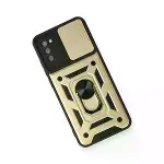 Samsung Galaxy A03s Kılıf Pars Lens Yüzüklü Silikon - Gold-3