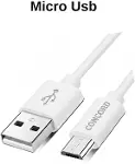 Concord C-321 2.1A 100cm Micro USB Data ve Şarj Kablosu - Beyaz-3