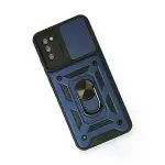 Samsung Galaxy A03s Kılıf Pars Lens Yüzüklü Silikon - Lacivert-3