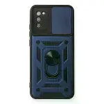 Samsung Galaxy A03s Kılıf Pars Lens Yüzüklü Silikon - Lacivert-1
