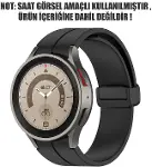 Samsung Galaxy Watch 6 Classic 43mm için Kordon Ribbon Line Siyah [Galaxy Watch 6 Classic 43mm ile U-2