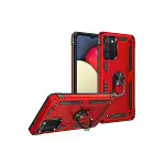 Samsung Galaxy A03s Kılıf Sofya Yüzüklü Silikon Kapak - Kırmızı-2