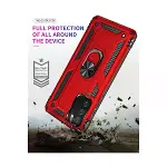 Samsung Galaxy A03s Kılıf Sofya Yüzüklü Silikon Kapak - Kırmızı-8