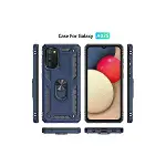 Samsung Galaxy A03s Kılıf Sofya Yüzüklü Silikon Kapak - Lacivert-3
