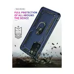 Samsung Galaxy A03s Kılıf Sofya Yüzüklü Silikon Kapak - Lacivert-8