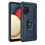 Samsung Galaxy A03s Kılıf Sofya Yüzüklü Silikon Kapak - Lacivert-1