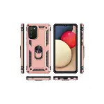 Samsung Galaxy A03s Kılıf Sofya Yüzüklü Silikon Kapak - Rose-3