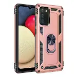 Samsung Galaxy A03s Kılıf Sofya Yüzüklü Silikon Kapak - Rose-1