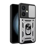 Vivo Y27 Kılıf Pars Lens Yüzüklü Silikon - Gümüş-1