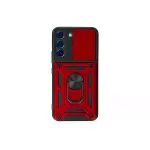 Samsung Galaxy S24 Kılıf Pars Lens Yüzüklü Silikon - Kırmızı-1