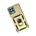 Samsung Galaxy M33 Kılıf Pars Lens Yüzüklü Silikon - Gold-3