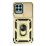Samsung Galaxy M33 Kılıf Pars Lens Yüzüklü Silikon - Gold-1