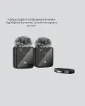 2in1 Kablosuz Yaka Mikrofonu iOS ve Android Uyumlu-5