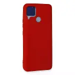 Realme C15 Kılıf Nano İçi Kadife Silikon - Kırmızı-3