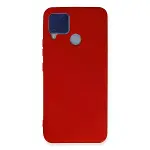 Realme C15 Kılıf Nano İçi Kadife Silikon - Kırmızı-1