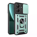 Xiaomi Redmi 13c Kılıf Pars Lens Yüzüklü Silikon - Yeşil-1