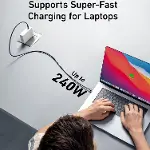 USB 4 Kablo, Thunderbolt Kablo için Dik Açı PD 240 W Çift Destekler 8K HD Ekran USB C Kablosu 8K@60H-5