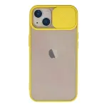 İphone 13 Kılıf Palm Buzlu Kamera Sürgülü Silikon - Sarı-1