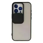 İphone 13 Pro Kılıf Palm Buzlu Kamera Sürgülü Silikon - Siyah-1