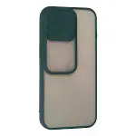 İphone 13 Pro Kılıf Palm Buzlu Kamera Sürgülü Silikon - Yeşil-2