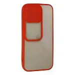 İphone 13 Pro Kılıf Palm Buzlu Kamera Sürgülü Silikon - Kırmızı-2