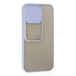 İphone 13 Pro Kılıf Palm Buzlu Kamera Sürgülü Silikon - Lila-2
