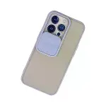 İphone 13 Pro Kılıf Palm Buzlu Kamera Sürgülü Silikon - Lila-3