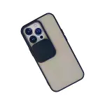 İphone 13 Pro Kılıf Palm Buzlu Kamera Sürgülü Silikon - Lacivert-3