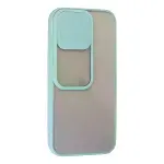 İphone 13 Pro Kılıf Palm Buzlu Kamera Sürgülü Silikon - Turkuaz-2