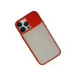 İphone 13 Pro Max Kılıf Palm Buzlu Kamera Sürgülü Silikon - Kırmızı-3