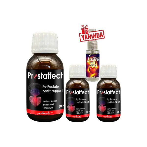 Prostaffect Erkeklere Özel 3 Adet 50 ml Şurup + Yanında Lustra Masaj Yağı