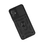 Xiaomi Poco M5 Kılıf Pars Lens Yüzüklü Silikon - Siyah-3