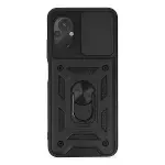 Xiaomi Poco M5 Kılıf Pars Lens Yüzüklü Silikon - Siyah-1