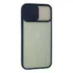 İphone 13 Pro Max Kılıf Palm Buzlu Kamera Sürgülü Silikon - Lacivert-2