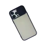 İphone 13 Pro Max Kılıf Palm Buzlu Kamera Sürgülü Silikon - Lacivert-3