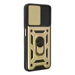 Xiaomi Poco M5 Kılıf Pars Lens Yüzüklü Silikon - Gold-2