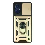 Xiaomi Poco M5 Kılıf Pars Lens Yüzüklü Silikon - Gold-1