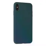 İphone Xs Max Kılıf Nano İçi Kadife Silikon - Koyu Yeşil-3
