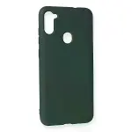 Samsung Galaxy A11 Kılıf Nano İçi Kadife Silikon - Koyu Yeşil-2