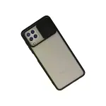 Samsung Galaxy A22 Kılıf Palm Buzlu Kamera Sürgülü Silikon - Siyah-3