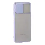 Samsung Galaxy A22 Kılıf Palm Buzlu Kamera Sürgülü Silikon - Lila-2