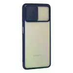 Samsung Galaxy A22 Kılıf Palm Buzlu Kamera Sürgülü Silikon - Lacivert-3