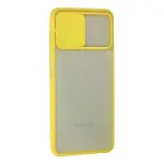 Samsung Galaxy A22 Kılıf Palm Buzlu Kamera Sürgülü Silikon - Sarı-2