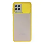 Samsung Galaxy A22 Kılıf Palm Buzlu Kamera Sürgülü Silikon - Sarı-1